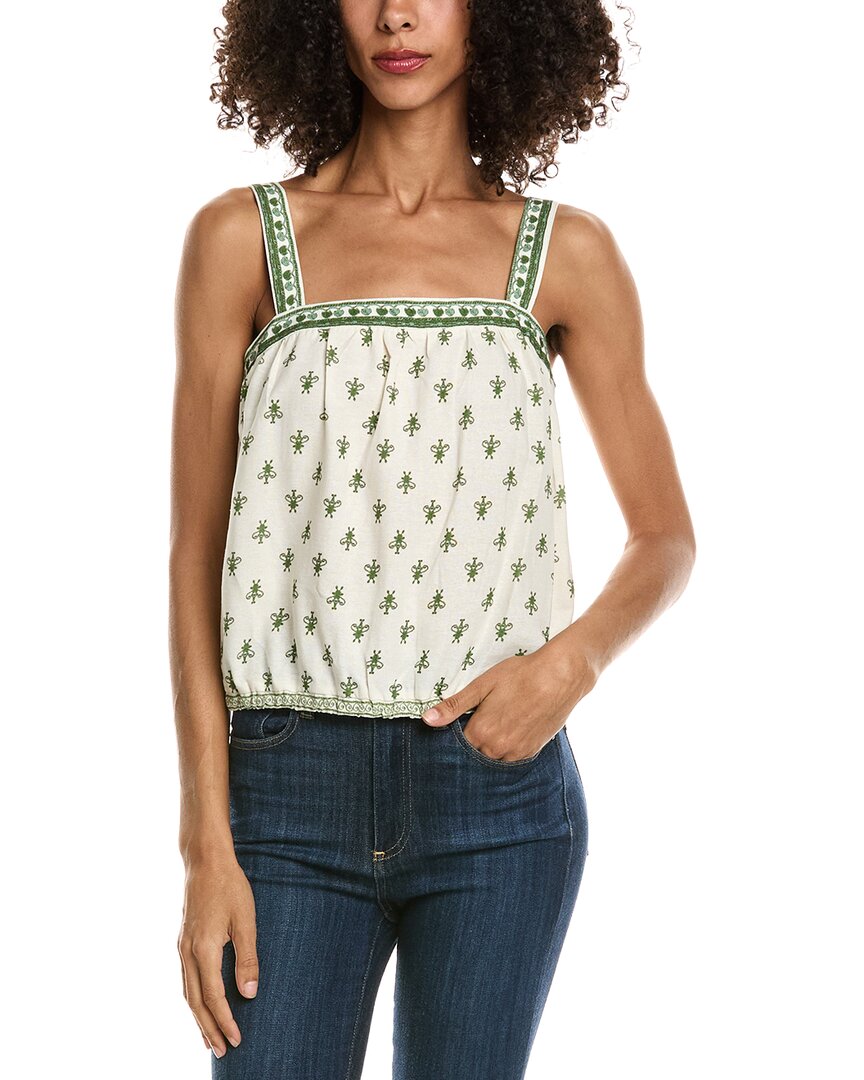 Max Studio Max Studio Sleeveless Bubble Hem Linen-Blend Top