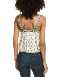 Max Studio Max Studio Sleeveless Bubble Hem Linen-Blend Top