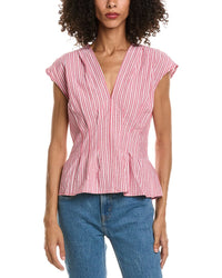 Max Studio Max Studio V-Neck Front Pleat Top