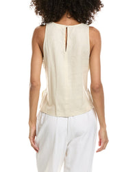 Max Studio Max Studio Tie Back Halter Linen-Blend Top