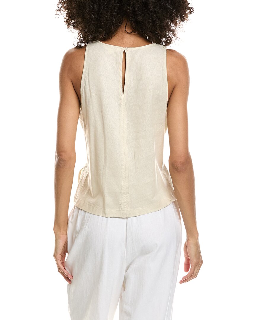 Max Studio Max Studio Tie Back Halter Linen-Blend Top