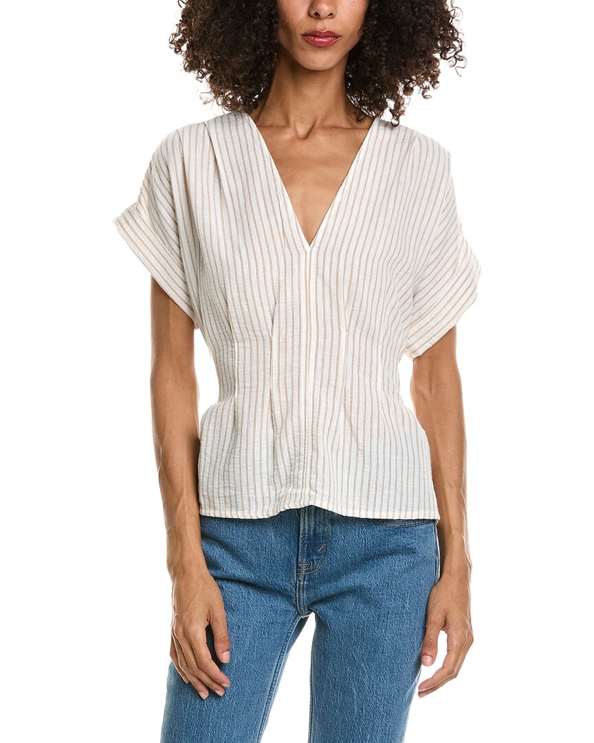 Max Studio Max Studio Short Sleeve Pleat Front Blouse