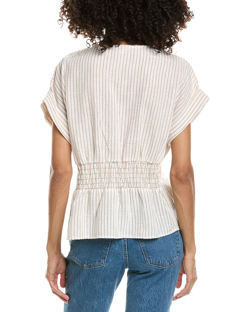 Max Studio Max Studio Short Sleeve Pleat Front Blouse