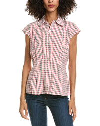 Max Studio Max Studio Cap Sleeve Collared Shirt