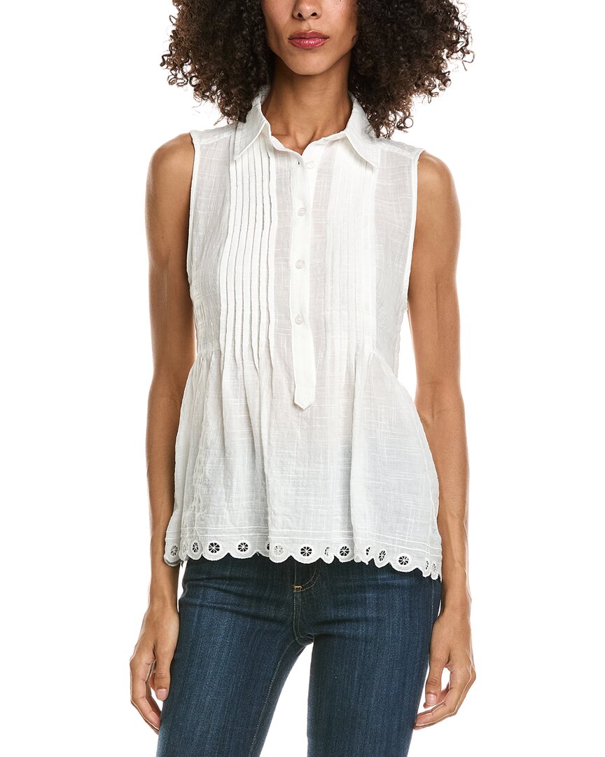 Max Studio Max Studio Scallop Edge Half Placket Shirt