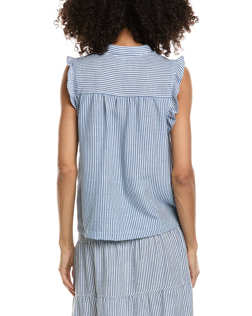 Max Studio Max Studio Ruffle Sleeve Split Neck Top