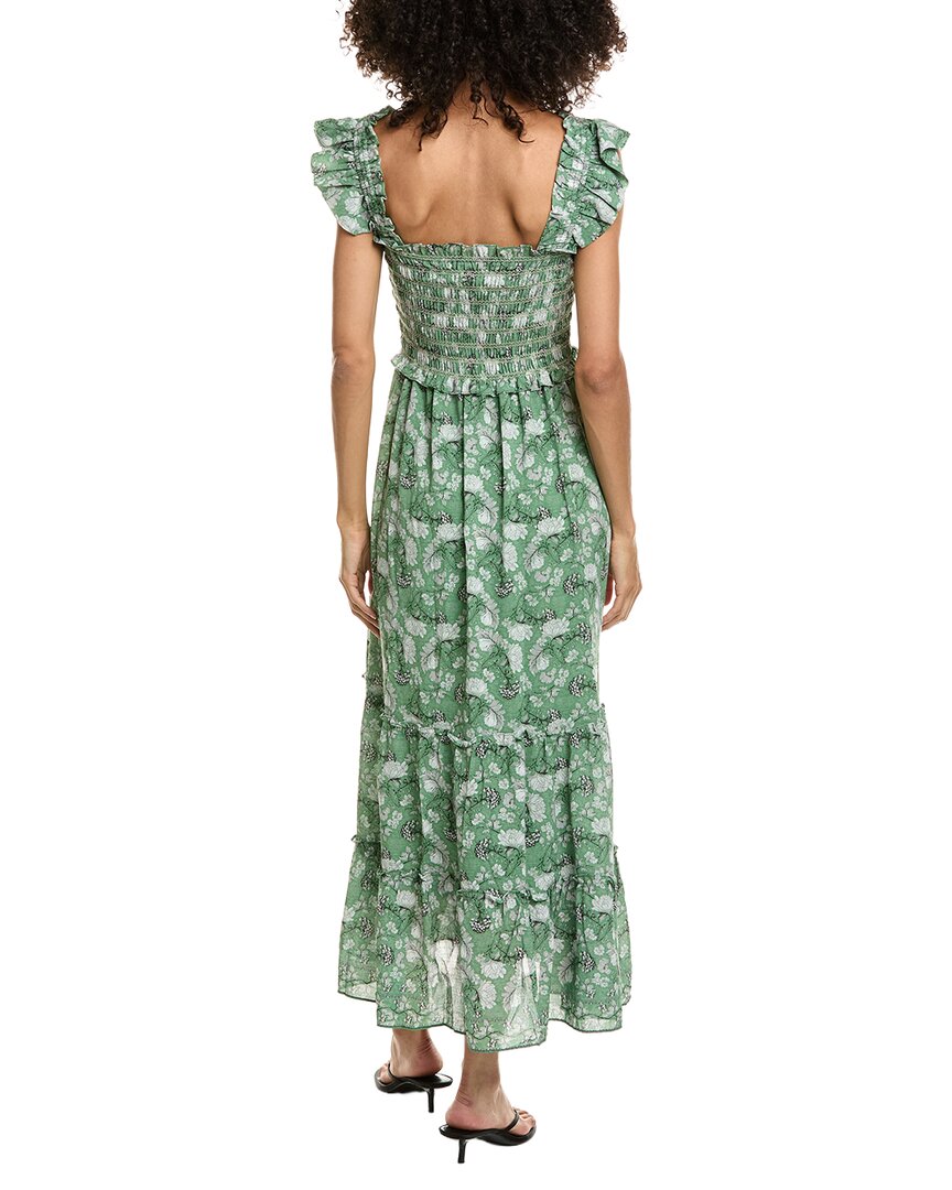 MAX STUDIO Women's Smocked Tiered Maxi Dress - Green