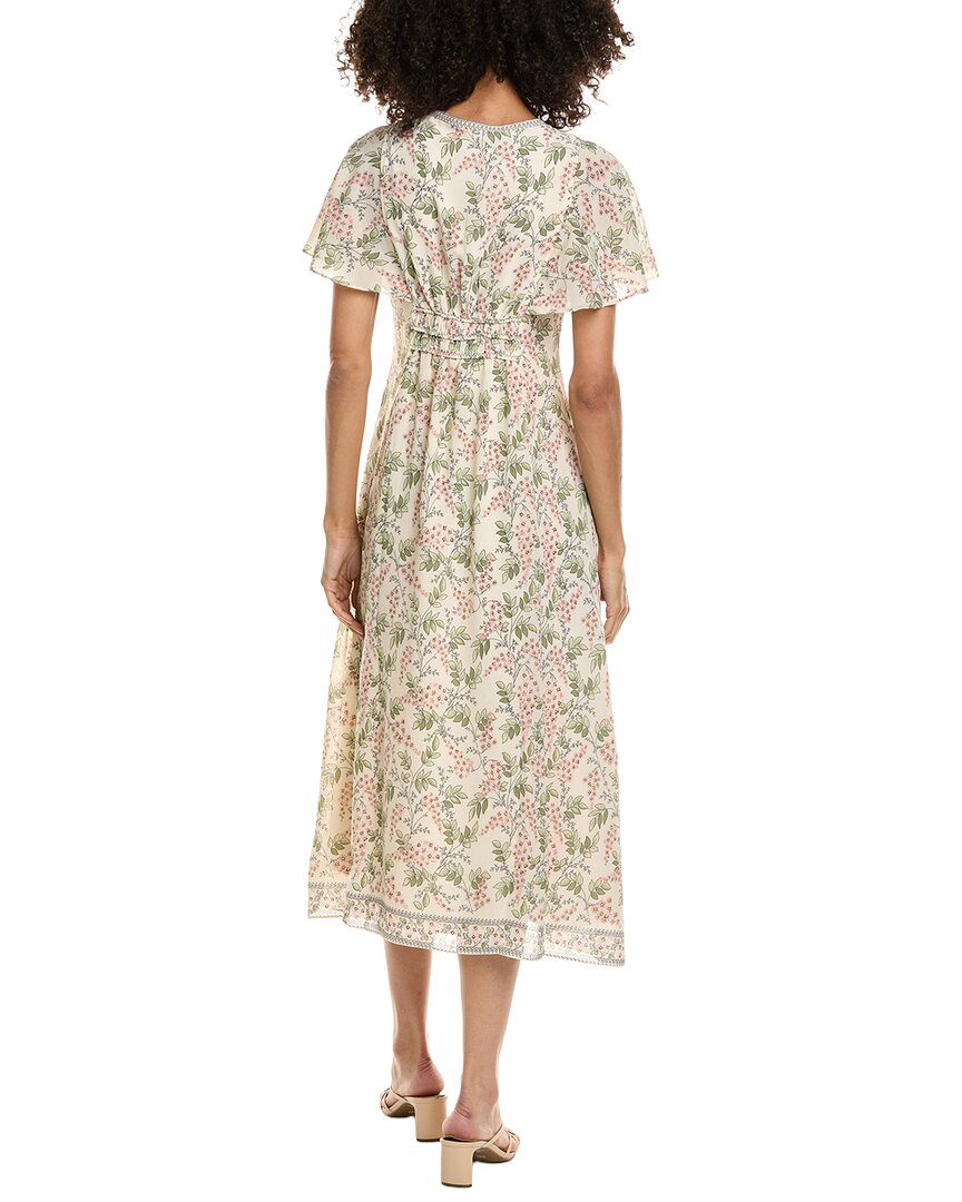 Max Studio Max Studio V-Neck Flutter Sleeve Midi Dress