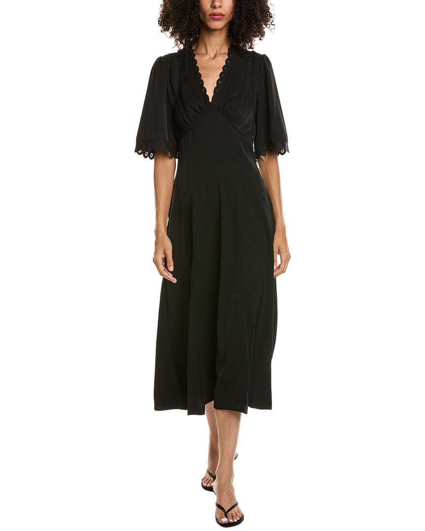 Max Studio Max Studio Elbow Sleeve Scallop Midi Dress