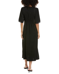 Max Studio Max Studio Elbow Sleeve Scallop Midi Dress
