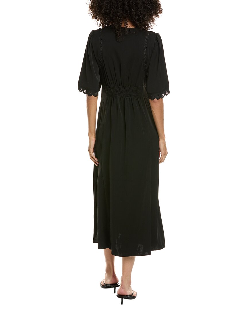 Max Studio Max Studio Elbow Sleeve Scallop Midi Dress