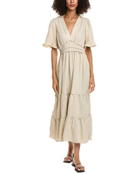 Max Studio Max Studio V-Neck Tiered Empire Waist Maxi Dress