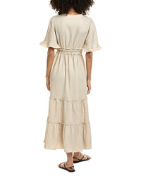 Max Studio Max Studio V-Neck Tiered Empire Waist Maxi Dress
