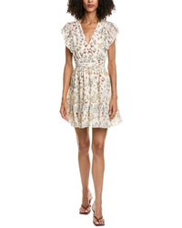 Max Studio Max Studio V-Neck Flutter Sleeve Mini Dress