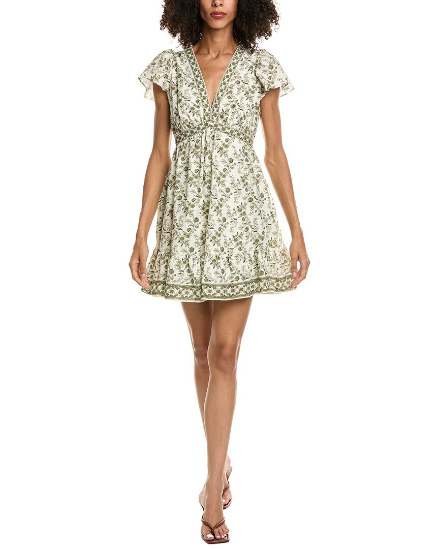 Max Studio Max Studio Flutter Sleeve V-Neck Empire Waist Mini Dress