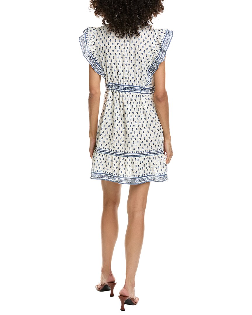 Max Studio Max Studio Ruffle Sleeve Split Neck Mini Dress