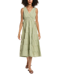Max Studio Max Studio Yarn Dye V-Neck Tiered Midi Dress