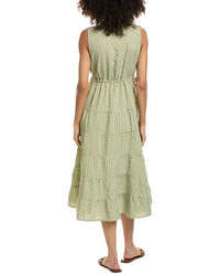 Max Studio Max Studio Yarn Dye V-Neck Tiered Midi Dress