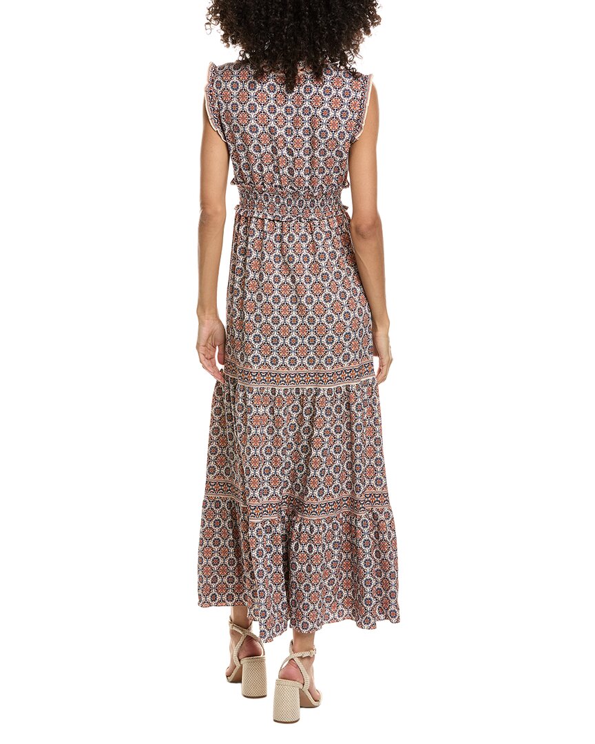 Max Studio Max Studio V-Neck Smocked Waist Tiered Maxi Dress