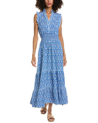 Max Studio Max Studio Sleeveless Smocked Waist Tiered Maxi Dress