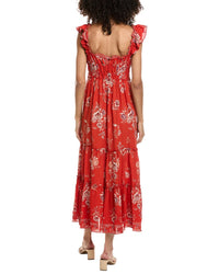 Max Studio Max Studio Flutter Sleeve Sweetheart Neck Maxi Dress