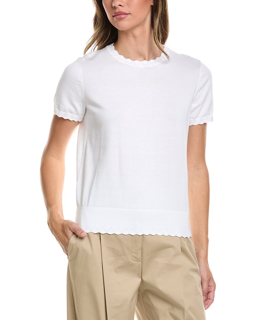 Brooks Brothers Brooks Brothers Scalloped Pointelle-Trim Sweater