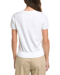 Brooks Brothers Brooks Brothers Scalloped Pointelle-Trim Sweater