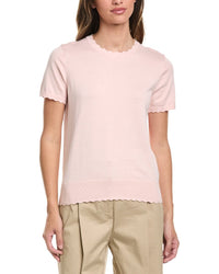 Brooks Brothers Brooks Brothers Scalloped Pointelle-Trim Sweater