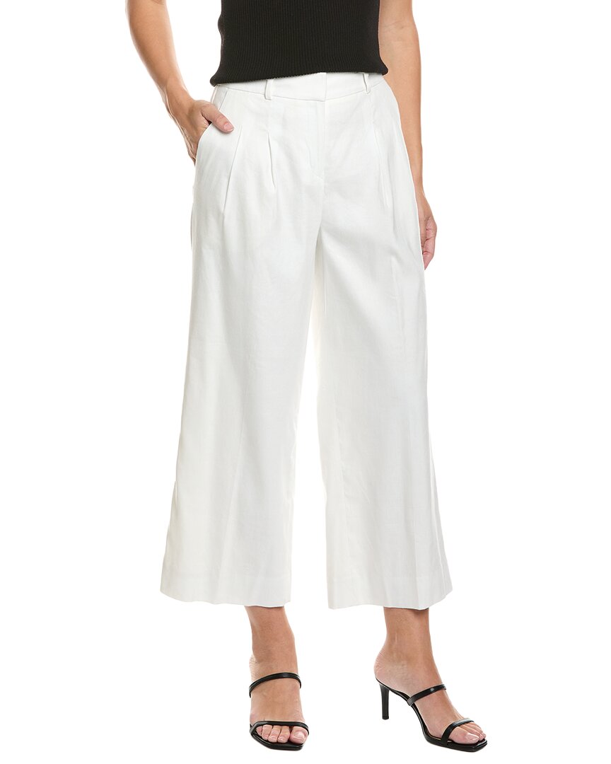 Brooks Brothers Brooks Brothers Linen Blend Cropped Wide Leg Pant