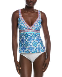 24th and Ocean 24Th And Ocean Beachside Tile Tankini Top