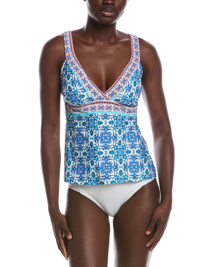 24th and Ocean 24Th And Ocean Beachside Tile Tankini Top