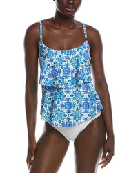 24th and Ocean 24Th And Ocean Beachside Tile Tankini Top