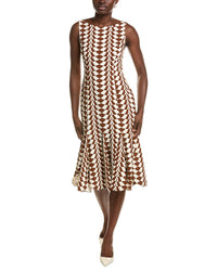 Oscar de la Renta Oscar De La Renta Geo Stretch Wool-Blend Dress