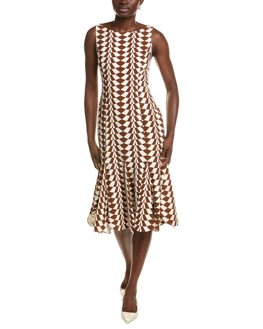 Oscar de la Renta Oscar De La Renta Geo Stretch Wool-Blend Dress
