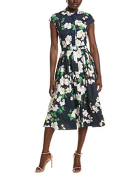 Oscar de la Renta Oscar De La Renta Cherry Blossom Poplin Dress
