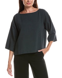 EILEEN FISHER Eileen Fisher Bateau Neck Box Top