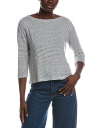 EILEEN FISHER Eileen Fisher Petite Bateau Neck 3/4-Sleeve Linen Top
