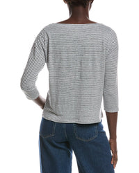 EILEEN FISHER Eileen Fisher Petite Bateau Neck 3/4-Sleeve Linen Top