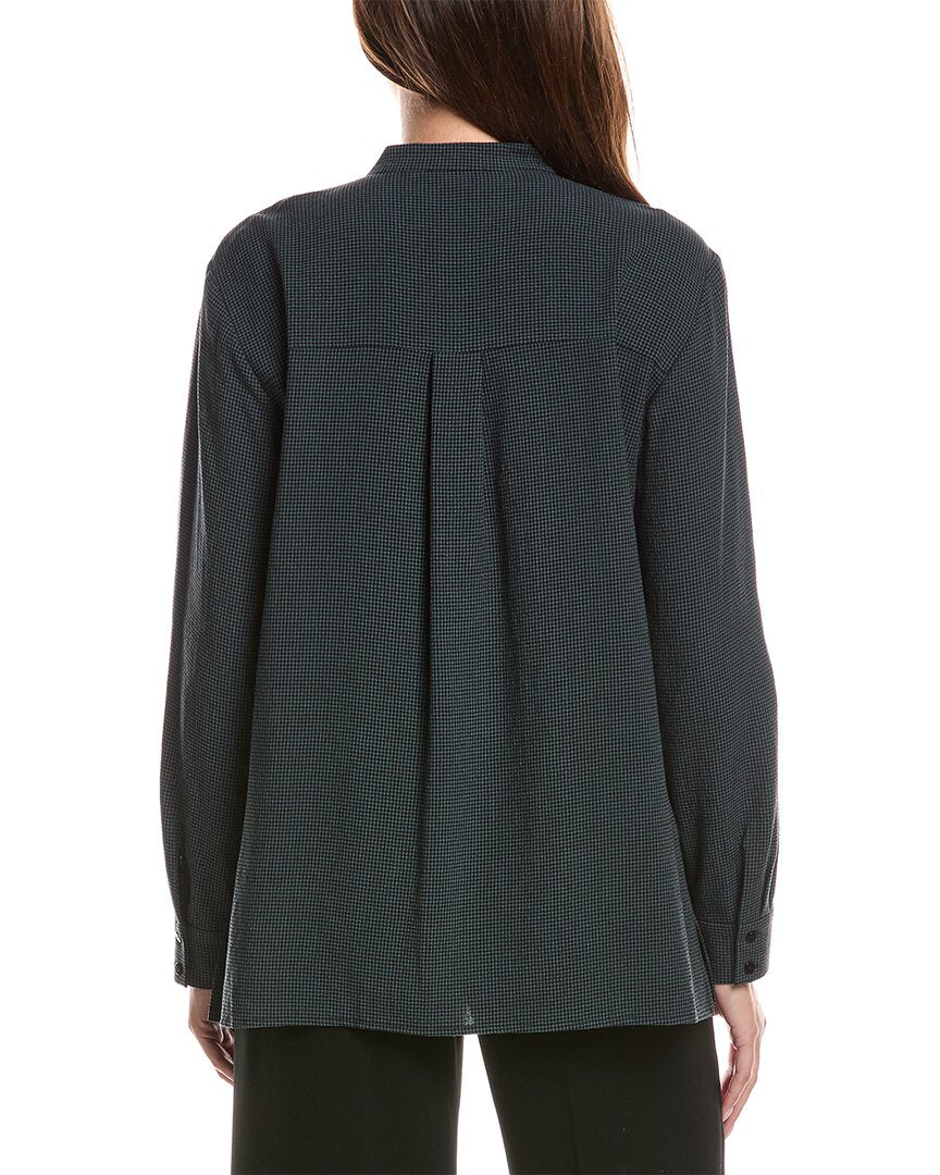 EILEEN FISHER Eileen Fisher Petite Mandarin Collar Shirt