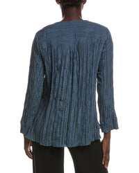 EILEEN FISHER Eileen Fisher Petite Round Neck Silk Shirt