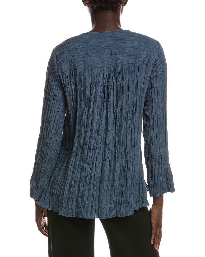 EILEEN FISHER Eileen Fisher Petite Round Neck Silk Shirt