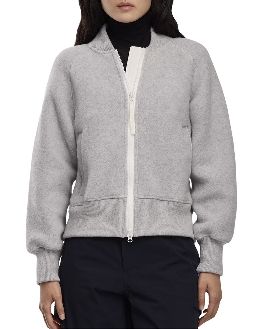 Canada Goose Sierra Fleece Black Label Wool-Blend Bomber Jacket