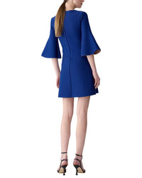 Carolina Herrera Carolina Herrera Flare Sleeve Wool-Blend Shift Dress