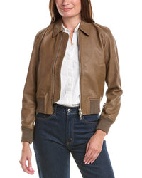 Officine Générale Officine Generale Daniah Leather Bomber Jacket