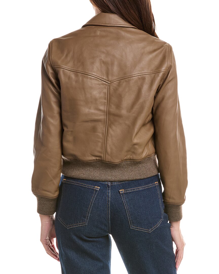 Officine Générale Officine Generale Daniah Leather Bomber Jacket