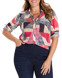 NIC & ZOE Nic & Zoe Plus Set Sail Crinkle Shirt