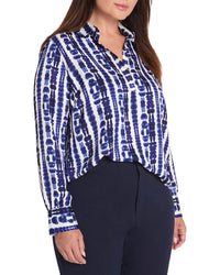 NIC & ZOE Nic & Zoe Plus Shibori Stripe Top