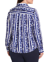 NIC & ZOE Nic & Zoe Plus Shibori Stripe Top