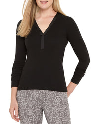 NIC & ZOE Nic & Zoe Petite Trimmed Perfect Knit Rib V-Neck