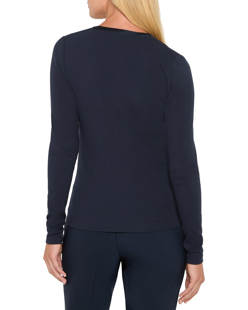 NIC & ZOE Nic & Zoe Trimmed Perfect Knit Rib V-Neck Top